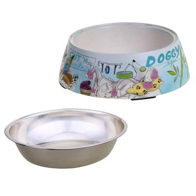 Certified International Doggy Day Spa Pet Bowl with Insert