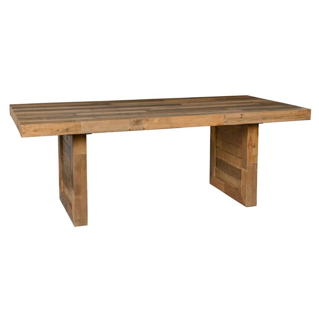 Rectangular Reclaimed Wood Dining Table with Grains and Knots, Brown