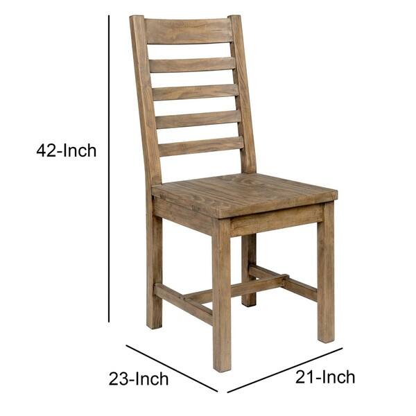 Shop Farmhouse Wooden Dining Chair With Ladder Back Set Of 2 Brown Overstock 30946235