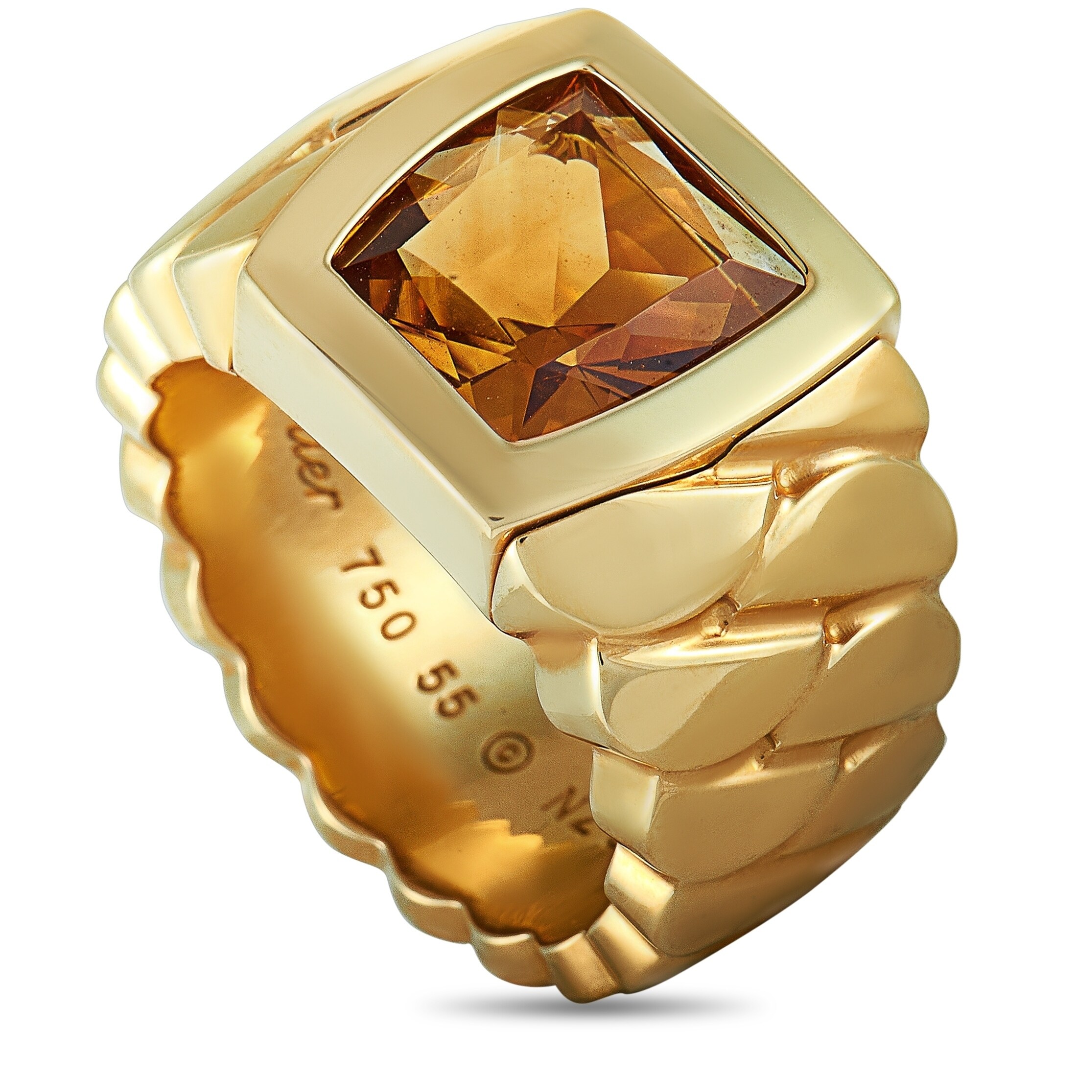 citrine band ring