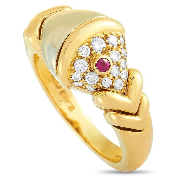 bvlgari white and yellow gold ring