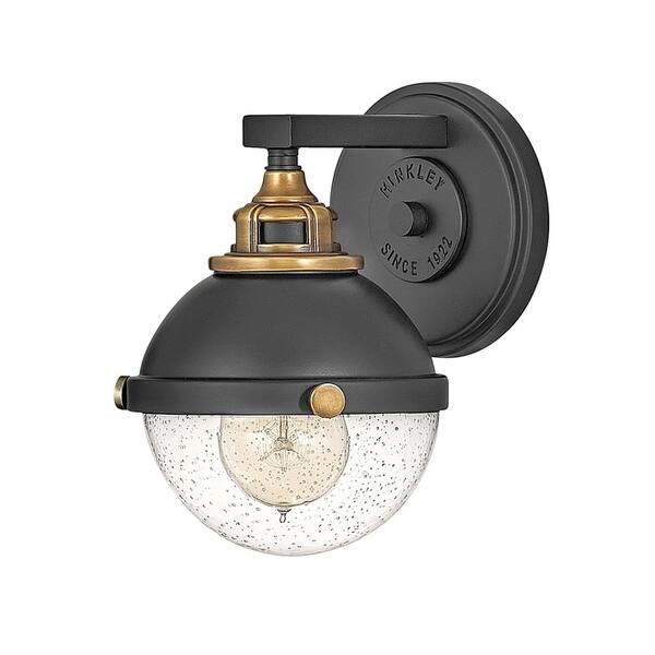 slide 1 of 1, Fletcher 1-Light Black Sconce