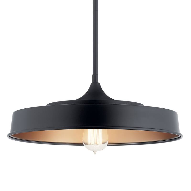 Kichler Lighting Elias 1-Light Semi Flush Mount Ceiling Light Black
