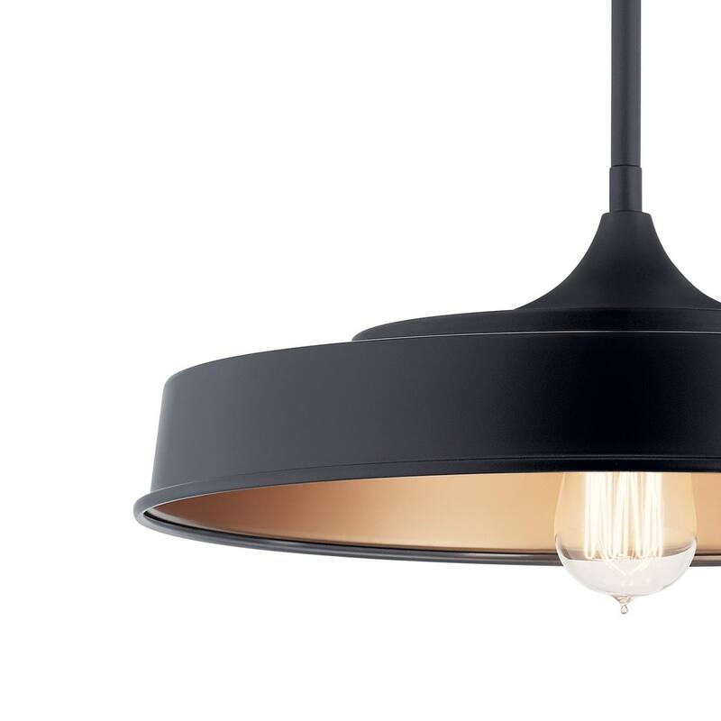 Kichler Lighting Elias 1-Light Semi Flush Mount Ceiling Light Black