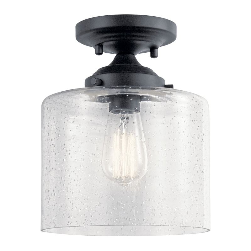 Kichler Lighting Winslow 1-Light Semi Flush Mount Ceiling Light Black
