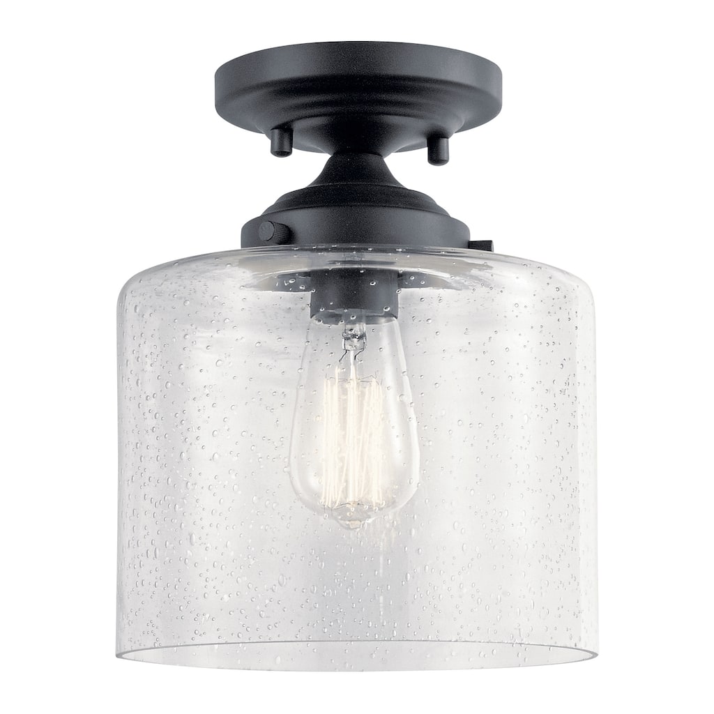Kichler Lighting Winslow 1-Light Semi Flush Mount Ceiling Light Black