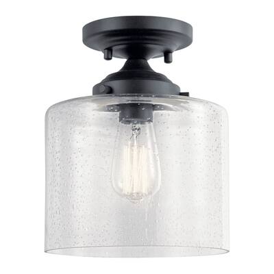 Kichler Lighting Winslow 1-Light Semi Flush Mount Ceiling Light Black