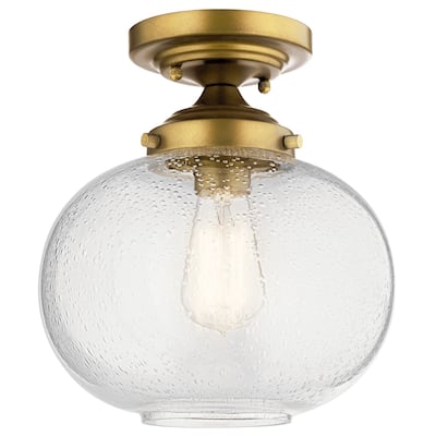 Kichler Lighting Avery 1-Light Semi Flush Mount Natural Brass