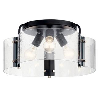 Kichler Lighting Thoreau 3-Light Semi Flush Mount Ceiling Light Black