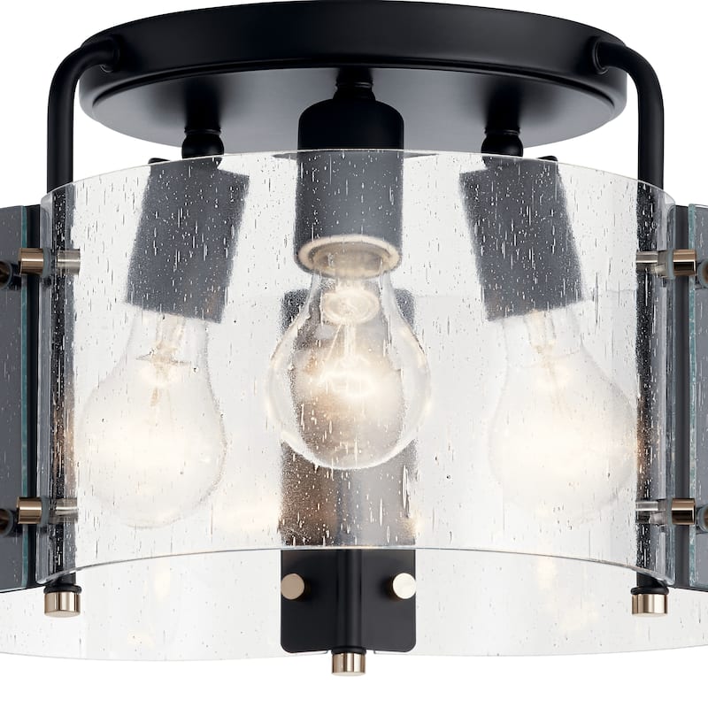 Kichler Lighting Thoreau 3-Light Semi Flush Mount Ceiling Light Black