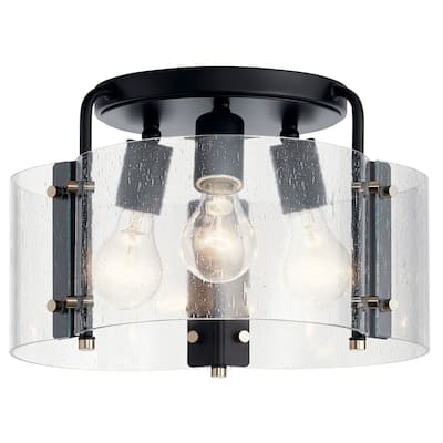 Kichler Lighting Thoreau 3-Light Semi Flush Mount Ceiling Light Black