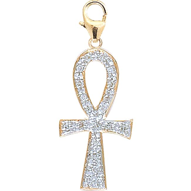 14k Yellow Gold 1/10ct TDW Diamond Ankh Charm   Shopping