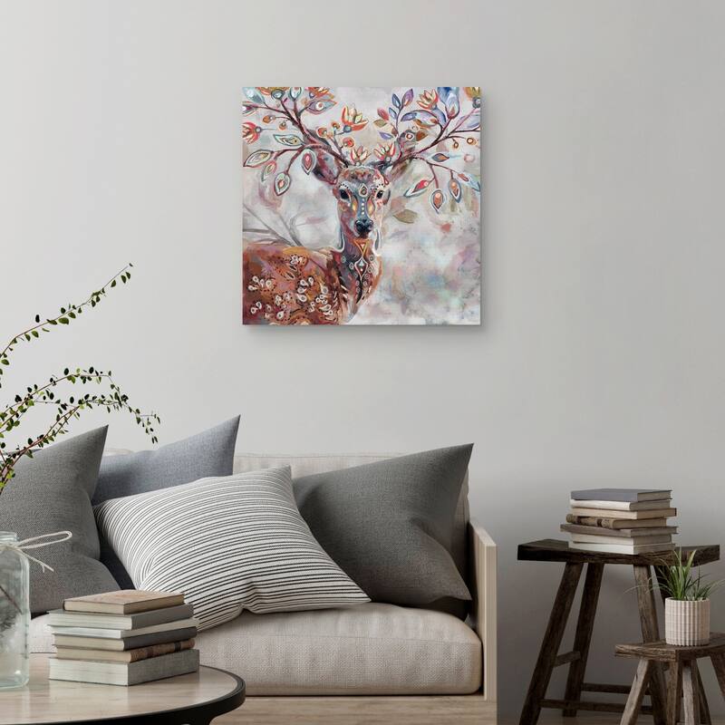 Boho Deer by Studio Arts Canvas Art Print