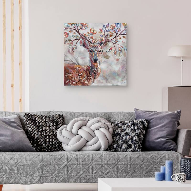 Boho Deer by Studio Arts Canvas Art Print