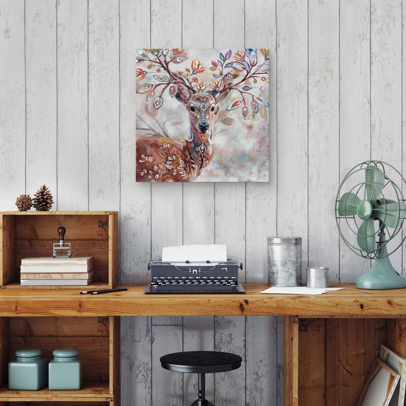Boho Deer by Studio Arts Canvas Art Print