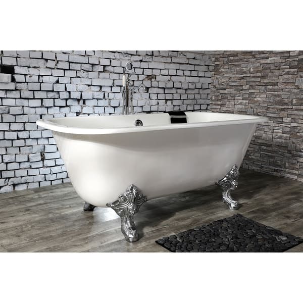 Kingston Brass 67in Cast Iron Double Ended Clawfoot Tub (No Faucet