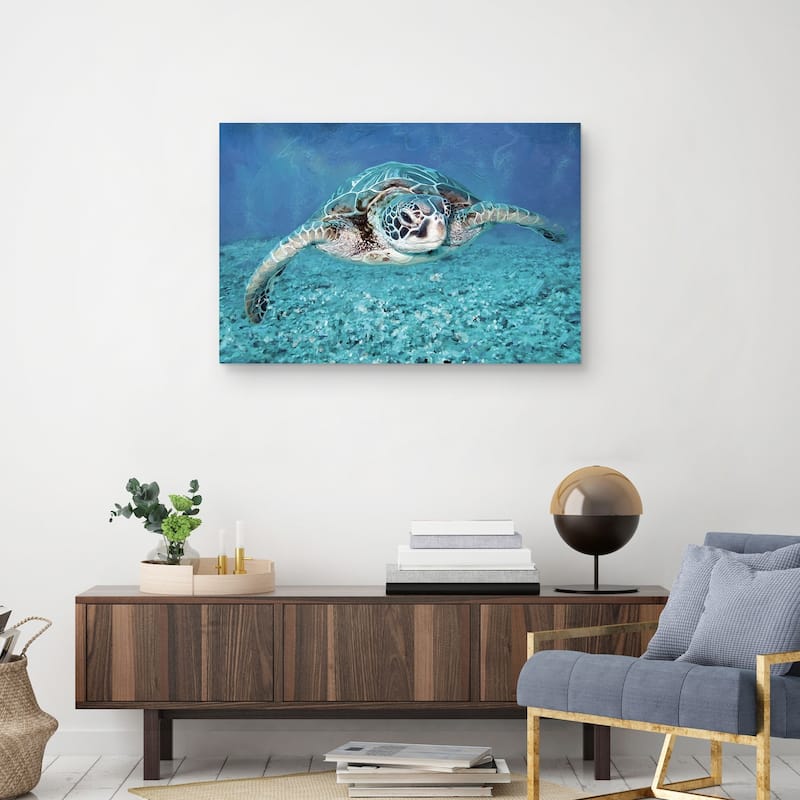 Sea Turtle By Studio Arts Canvas Art Print - Bed Bath & Beyond - 30949698