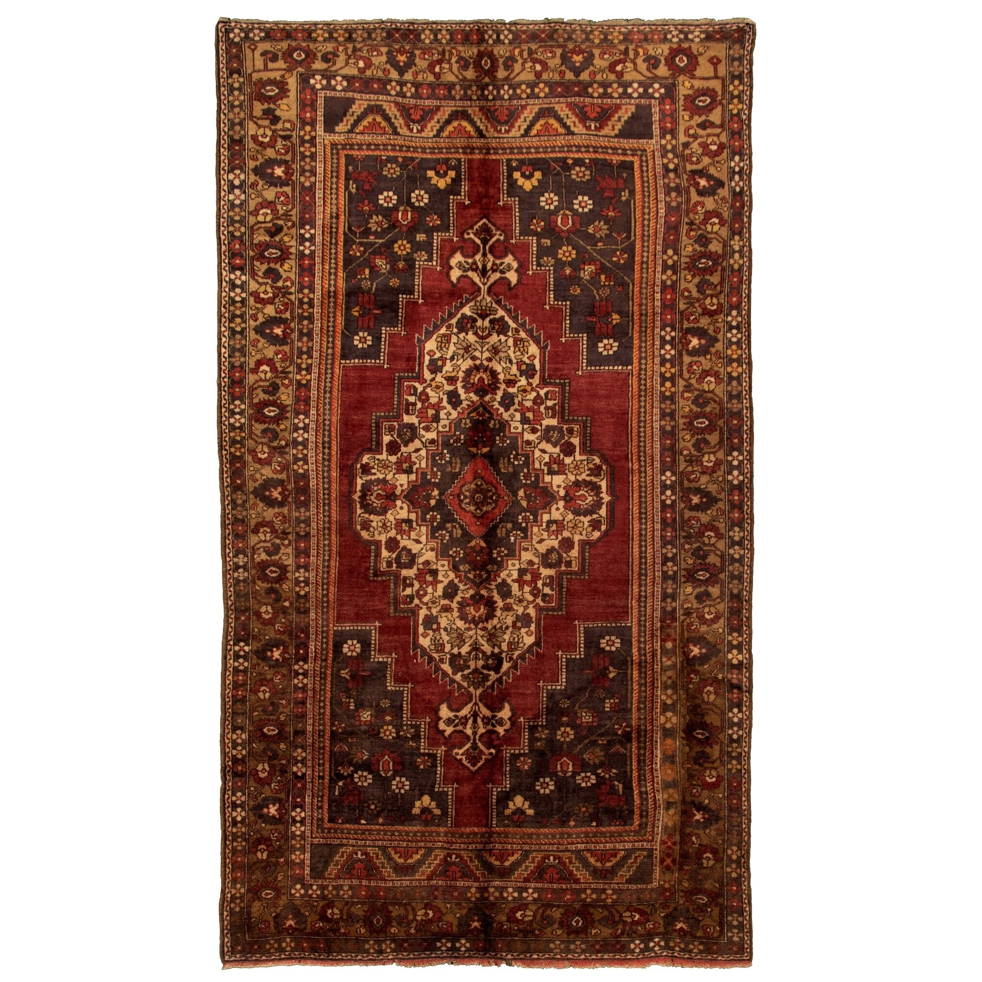 Hand-knotted Anadol Vintage Red Wool Rug - 6'5 x 11'7 - Bed Bath