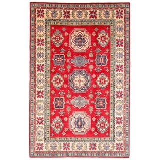 Hand-knotted Finest Gazni Red Wool Rug - 6'0 x 9'3/6'0