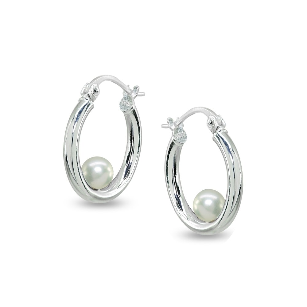 White Freshwater Cultured Pearl Crescent Ring Sterling Silver 4-4.5MM Size 7 White Freshwater Cultured Pearl Crescent Ring Sterling Silver 4-4.5MM Size 7