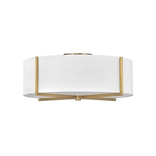 Axis 4-Light Large Heritage Brass Semi-Flush Mount