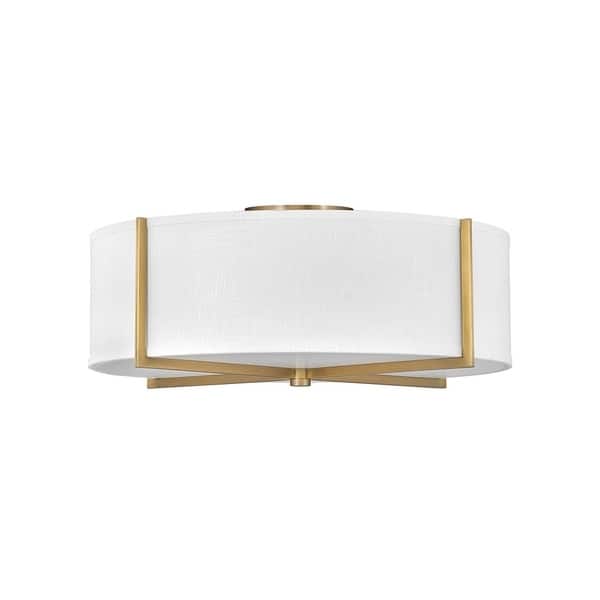 slide 1 of 1, Axis 4-Light Large Heritage Brass Semi-Flush Mount