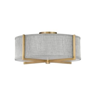 Axis 3-Light Medium Heritage Brass Semi-Flush Mount