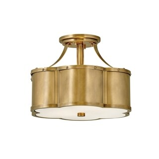 Chance 2-Light Small Heritage Brass Semi-Flush Mount