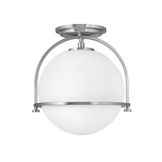 Somerset 1-Light Small Brushed Nickel Semi-Flush Mount