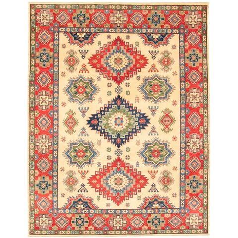 Hand-knotted Finest Gazni Ivory Wool Rug - 8'2 x 10'4