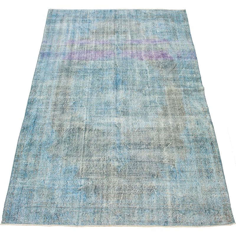 Hand-knotted Color Transition Blue Wool Rug - 6'7" x 9'11"