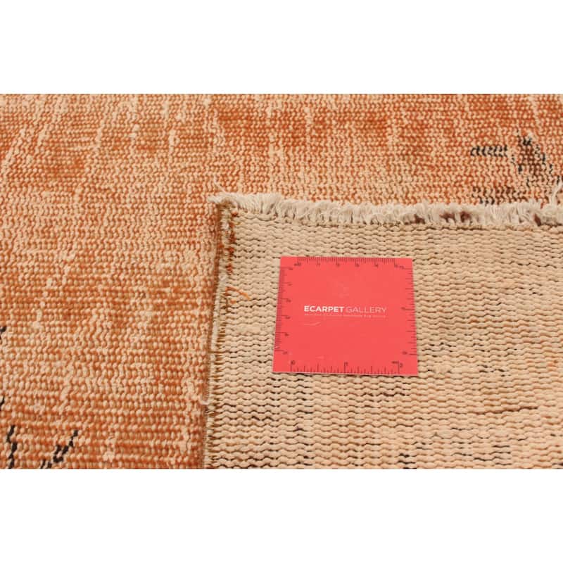 Hand-knotted Color Transition Orange Wool Rug - 5'9 x 9'2