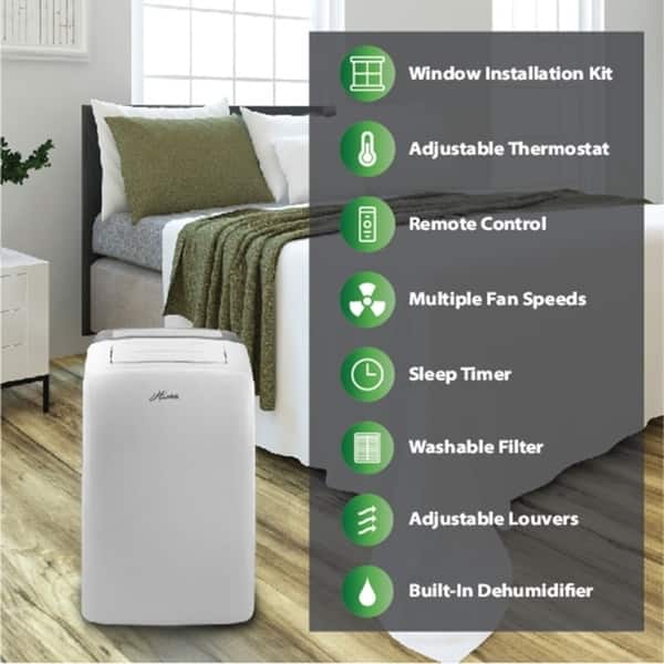 BLACK+DECKER Air Conditioner, 14,000 BTU Air Conditioner Portable for Room  up to 700 Sq. Ft. with Remote Control, White