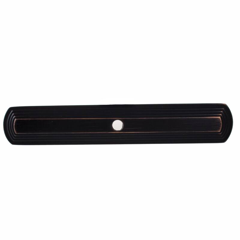GlideRite 5-Pk 6 in. Rubbed Bronze Rounded Rectangle Cabinet Backplate - Oil Rubbed Bronze