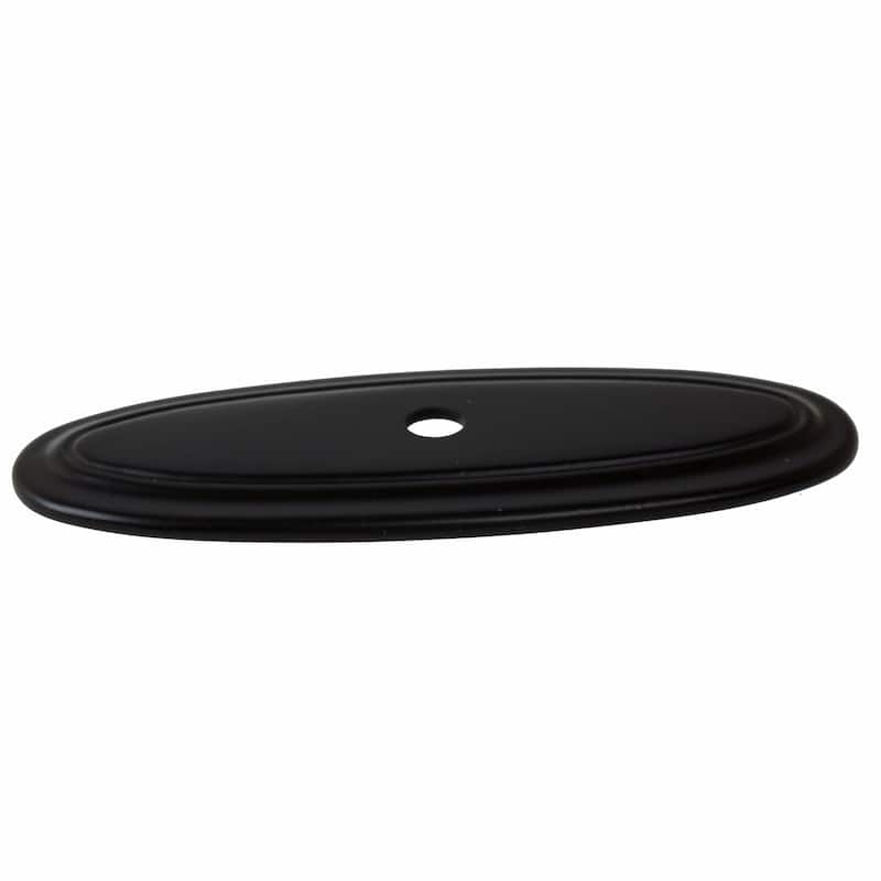 GlideRite 5-Pack 3 in. Matte Black Thin Oblong Cabinet Backplates - Matte Black