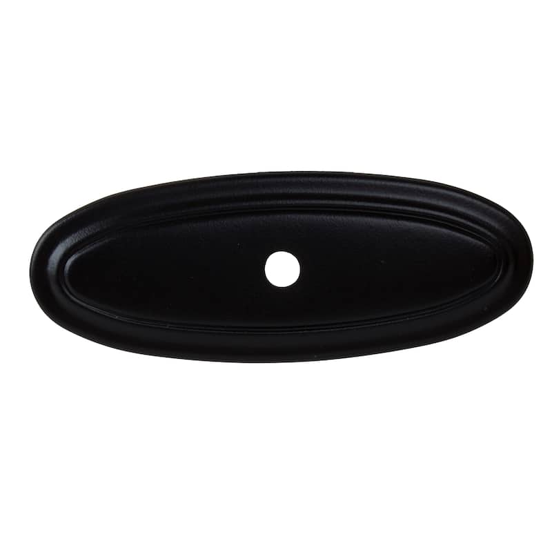 GlideRite 5-Pack 3 in. Matte Black Thin Oblong Cabinet Backplates - Matte Black
