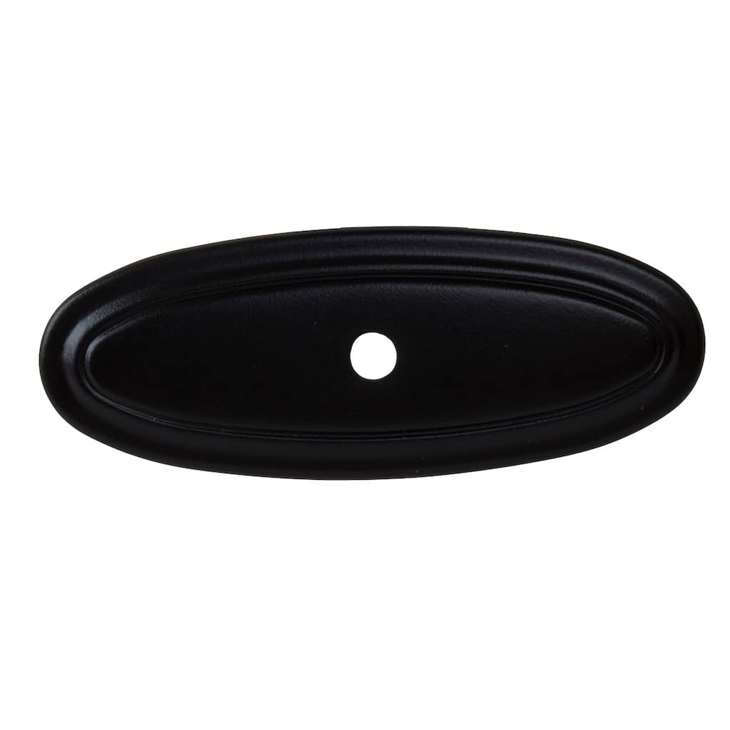 GlideRite 5-Pack 3 in. Matte Black Thin Oblong Cabinet Backplates - Matte Black