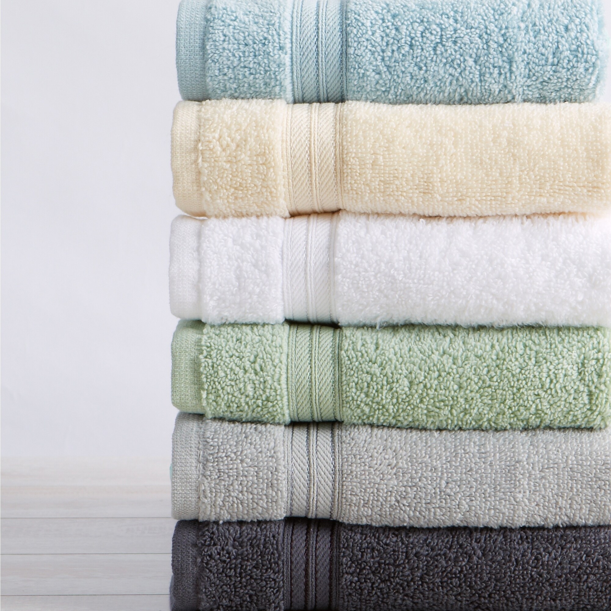 Great Bay Home Quick Dry Cotton Towel Set Cooper Collection (Bath Towel (4-Pack), Seagreen)