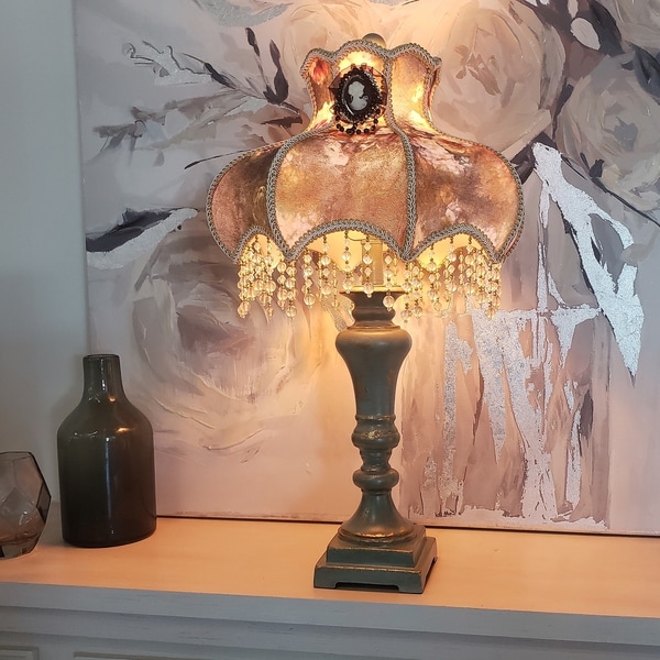Gracewood Hollow Kuang 25-inch 1-light Floral Beaded Table Lamp. Opens flyout.