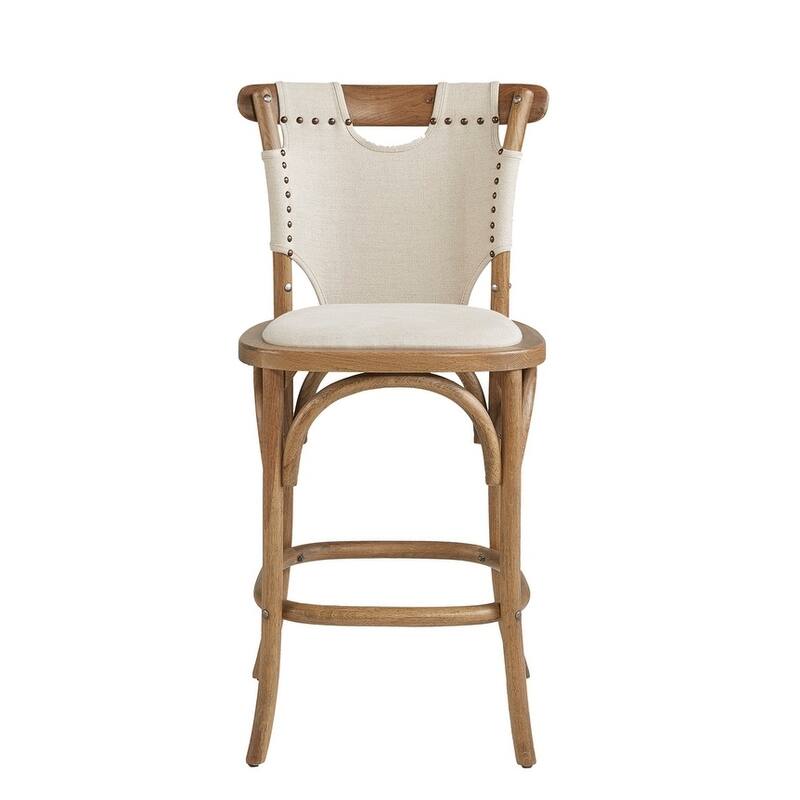 Furniture Classics Nashville Oak & Canvas Bentwood Counter Stool