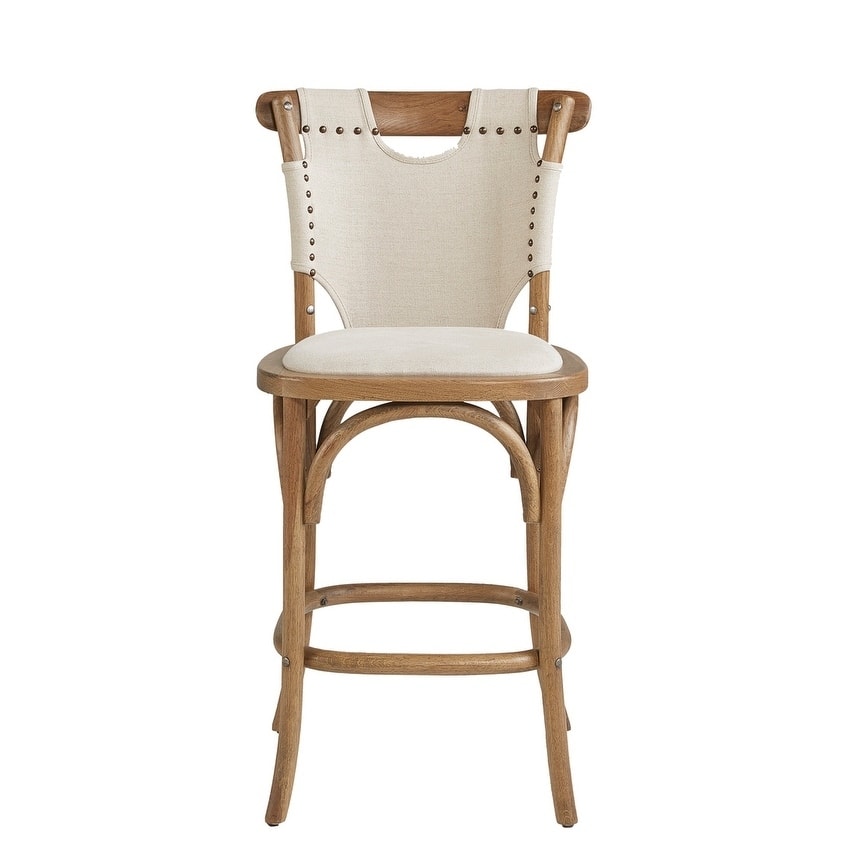 Furniture Classics Nashville Oak & Canvas Bentwood Counter Stool