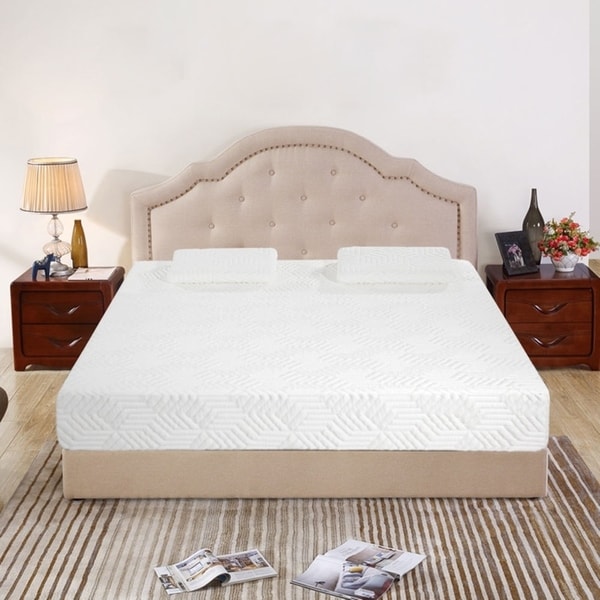 12 inch COOL Medium Firm Memory Cotton Mattress with 2 Pillows Queen. Opens flyout.