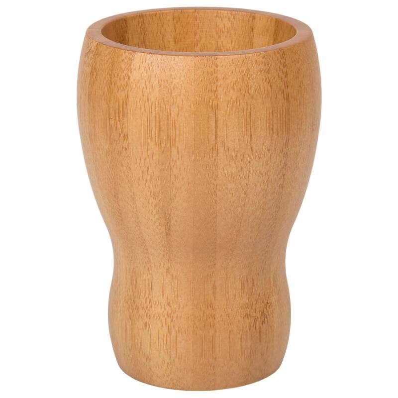 Creative Home Gourd Shaped Bamboo Bathroom Tumbler, Toothbrush Holder, Multi-Purpose Holder - Brown - 3-3/8" x 3-3/8" x 4-3/4" - Brown