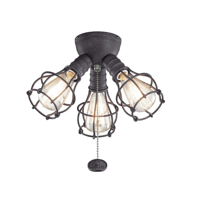 Kichler Lighting LED Industrial 3-Light Fixture Distressed Black