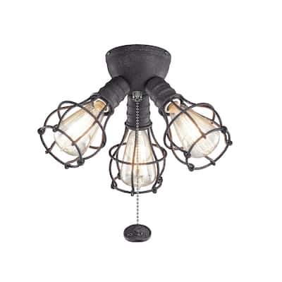 Kichler Lighting LED Industrial 3-Light Fixture Distressed Black