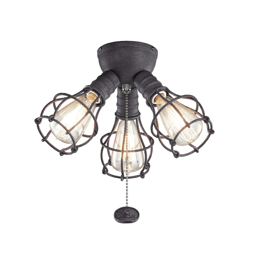 Kichler Lighting LED Industrial 3-Light Fixture Distressed Black
