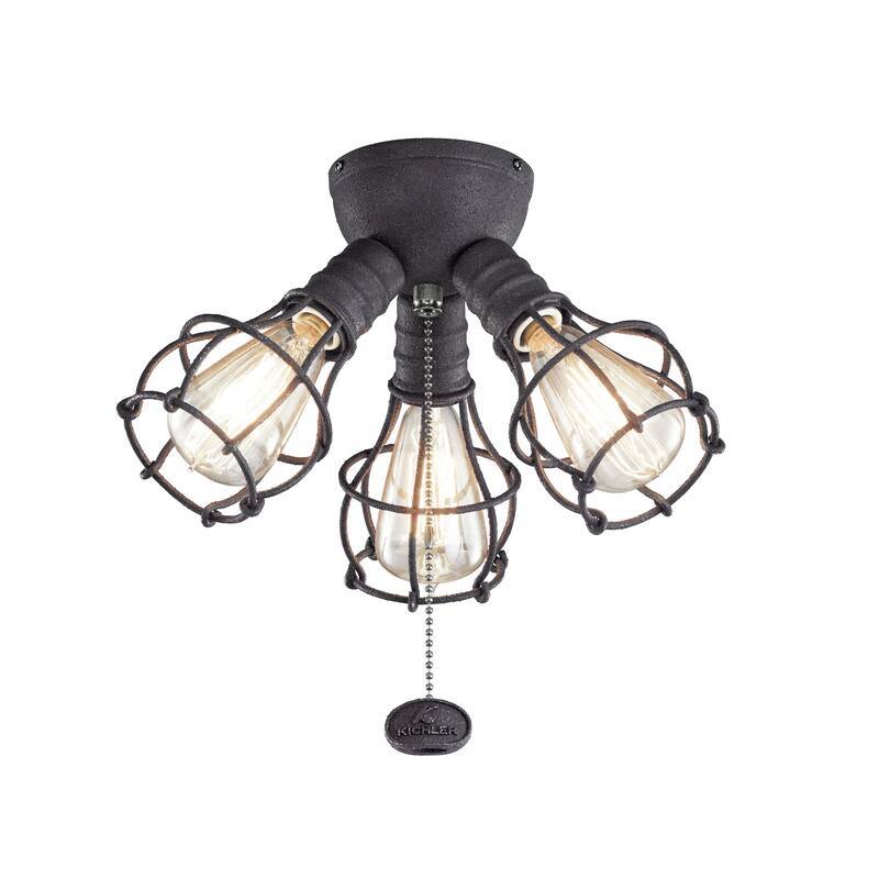 Kichler Lighting LED Industrial 3-Light Fixture Distressed Black
