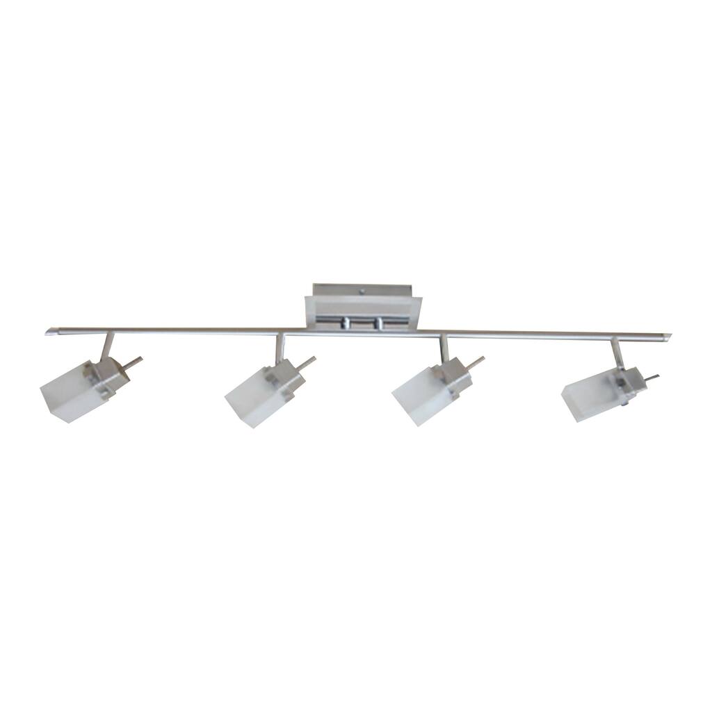 4 Light Track Light in Brushed Nickel Finish with Frosted Glass