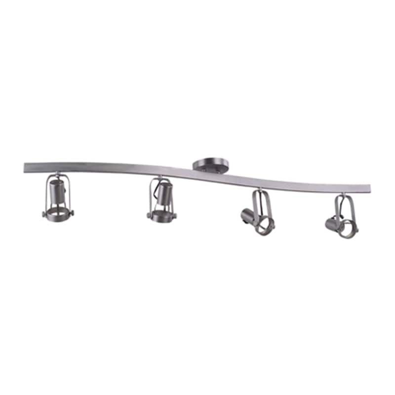 4 Light Wave Track Light in Brushed Nickel Finish