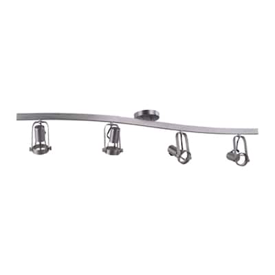 4 Light Wave Track Light in Brushed Nickel Finish